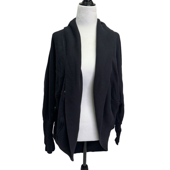 Aritzia Wilfred Diderot Open Front Cocoon Cardigan Sweater Black Size M - Picture 5 of 12